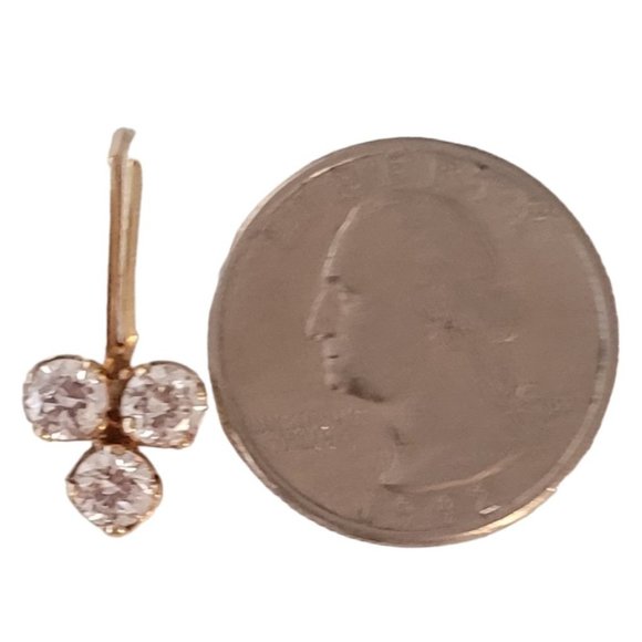 14K Yellow Gold CZ Cubic Zirconia Cluster Pendant E138 - Picture 7 of 9